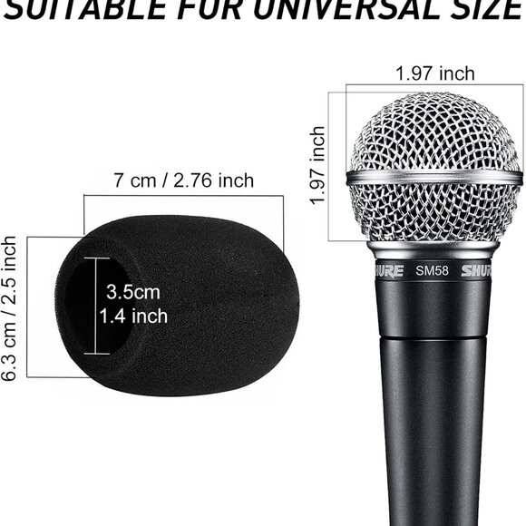 5 Pack Foam Mic Cover Handheld Microphone Windscreen 5 Pack - Picture 2 of 6